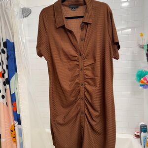Sanctuary Brown Button-Up Dress